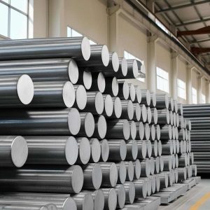 round bar stacked together in a godown